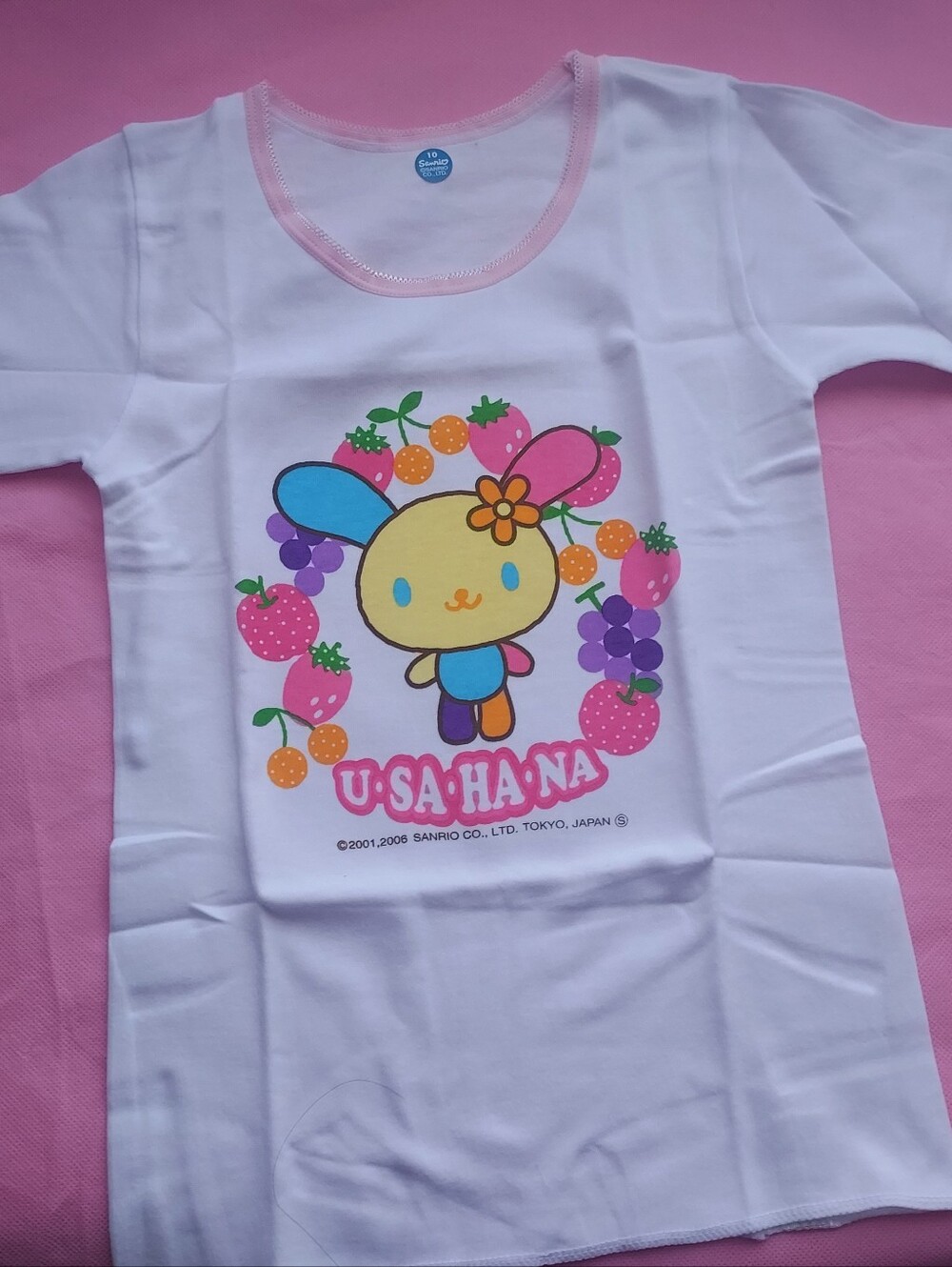 Sanrio Usahana White fruits girl long sleeve Tee top vintage new